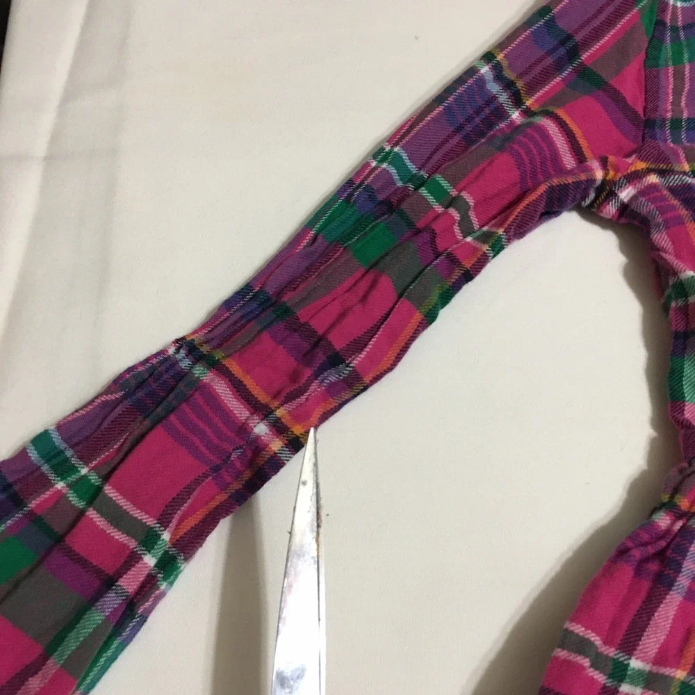 Polo Ralph Lauren Plaid Dress Kids 10 Pink Long Sleeve Button Front